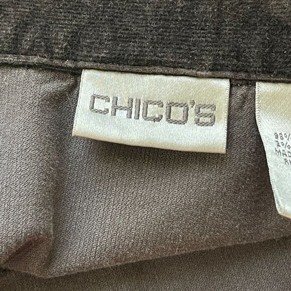 Chico's Long Sleeve Button Front Brown Corduroy Cotton Blend Jacket Size 0 Small - Picture 5 of 7